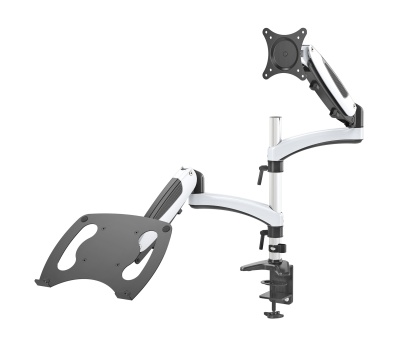 Кронштейн для монитора/ноутбука Cactus CS-VM-LH08-AL серебряный 13"-32" макс.16кг настольный поворот и наклон