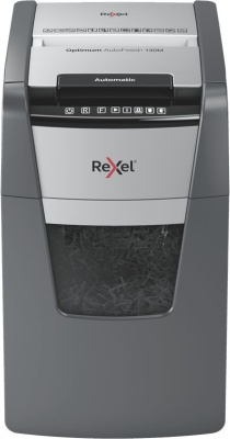 Шредер Rexel Optimum AutoFeed 130M черный с автоподачей (секр.P-5) фрагменты 130лист. 44лтр. скрепки скобы пл.карты