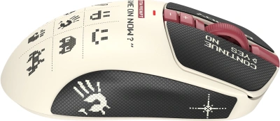 Мышь A4Tech Bloody R72 Ultra Duo белый/красный оптическая 20000dpi беспров. USB/USB-C 7but (R72 ULTRA DUO PIXELS RED)