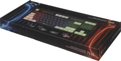 Клавиатура Оклик 711G серый/белый USB Multimedia for gamer LED (1790385) кабель 1.5м