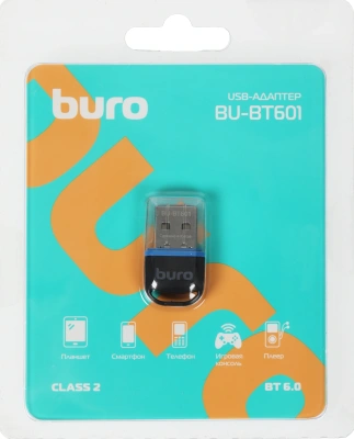 Адаптер USB Buro BU-BT601 BT6.0+EDR+BLE class 2 20м черный