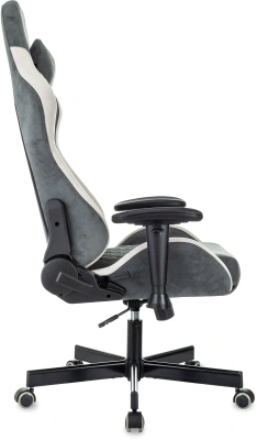 Кресло игровое Knight Regal Fabric серый/светло-серый искусственная замша крестов. металл