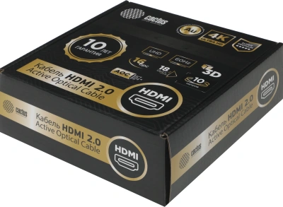 Кабель аудио-видео Cactus CS-HDMI-AOC-2-10 HDMI (m)/HDMI (m) 10м. позолоч.конт. черный