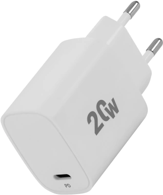 Сетевое зар./устр. Digma DGW2C 20W 3A (PD) USB-C универсальное белый (DGW2C0F010WH)