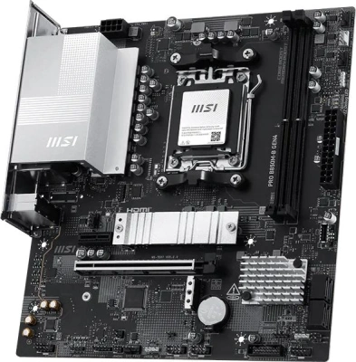 Материнская плата MSI PRO B850M-B GEN4 Socket AM5 AMD B850 2xDDR5 mATX AC`97 8ch(7.1) 2.5Gg RAID+HDMI+DP