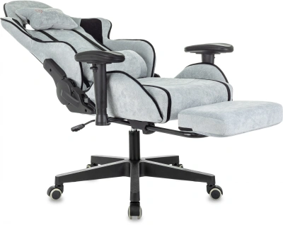 Кресло игровое Zombie Drift/F серо-голубой/черный крестов. пластик подст.для ног