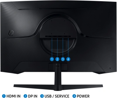 Монитор Samsung 27" Odyssey G5 S27CG550EI черный VA LED 1ms 16:9 HDMI матовая 300cd 178гр/178гр 2560x1440 165Hz FreeSync DP 2K USB 4.1кг