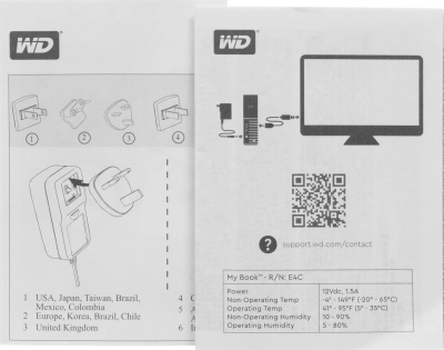 Жесткий диск WD USB3.0 22TB WDBBGB0220HBK-EESN My Book 3.5" черный