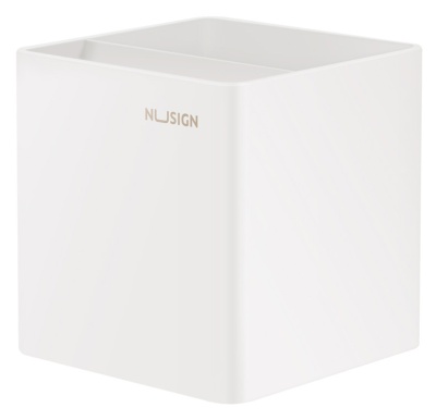 Подставка Deli ENS011WHITE Nusign 2отд. для письменных принадлежностей 84х84х86мм белый пластик