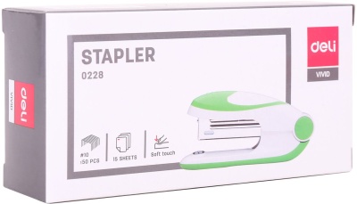 Степлер Deli E0228 Essential N10 (12листов) ассорти 50скоб коробка