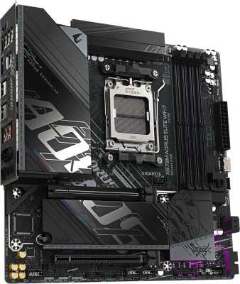 Материнская плата Gigabyte X870M AORUS ELITE WIFI7 Socket AM5 AMD X870 4xDDR5 mATX AC`97 8ch(7.1) 2.5Gg RAID+HDMI