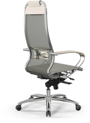 Кресло Метта Samurai S-1 молочный сиденье молочный сетка с подголов. крестов. алюминий хром