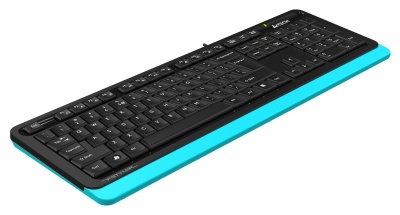 Клавиатура A4Tech FKS10 черный/синий USB (подставка для запястий) (FKS10 BLUE) кабель 1.5м