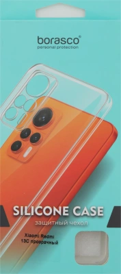 Чехол (клип-кейс) BoraSCO для Xiaomi Redmi 13C Silicone Case прозрачный (72840)