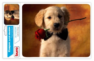 Коврик для мыши Buro BU-M40089 рисунок/щенок 230x180x2мм (25 шт. в упаковке)