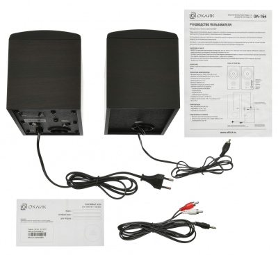 Колонки Оклик OK-164 2.0 черный 30Вт