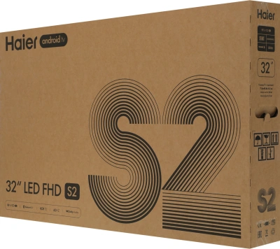 Телевизор LED Haier 32" LED S2 Frameless черный FULL HD 60Hz DVB-T DVB-T2 DVB-C DVB-S DVB-S2 USB WiFi Smart TV (RUS)