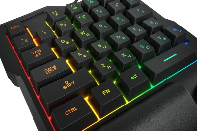 Игровой блок Оклик 701G IRON FIST черный USB for gamer LED (подставка для запястий) (1196590) кабель 1.8м