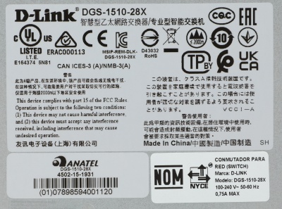 Коммутатор D-Link DGS-1510-28X/A1A 24x1Гбит/с 4SFP+ управляемый
