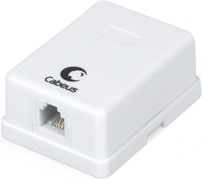 Розетка Cabeus WS-6P4C-TEL-1 телеф. RJ12 1 бел.