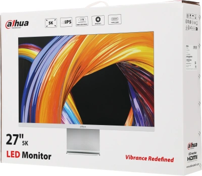 Монитор Dahua 27" DHI-LM27-P501 серебристый IPS LED 5ms 16:9 HDMI матовая 2000:1 400cd 178гр/178гр 5120x2880 60Hz DP 5K USB 5.78кг