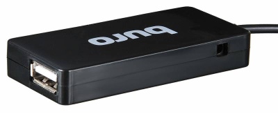 Разветвитель USB 2.0 Buro BU-HUB4-U2.0-Slim 4порт. черный