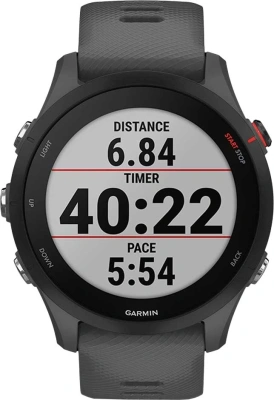 Смарт-часы Garmin Forerunner 255 33мм 1.3" корп.черный рем.темно-серый (010-02641-10)