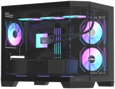 Корпус Formula Crystal Z6M Floe V2 черный без БП mATX 6x120mm 1xUSB2.0 1xUSB3.0 audio bott PSU