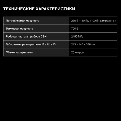 Микроволновая Печь Hyundai HYM-M2041 20л. 700Вт белый