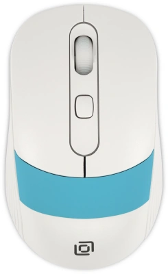 Мышь Оклик 310MW белый/синий оптическая 3200dpi беспров. USB для ноутбука 4but (1869094)