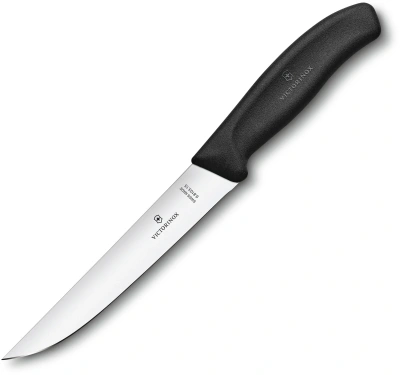 Нож кухонный Victorinox Swiss Classic (6.8103.15B) стальной разделочный лезв.150мм прямая заточка черный блистер