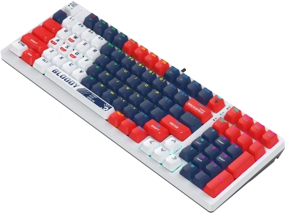Клавиатура A4Tech S98 Sports механическая синий/белый USB for gamer LED (S98 SPORTS NAVY BLMS RED PLUS) кабель 1.8м