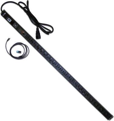 Блок распределения питания Lanmaster TWT-PDVM-4C9-20C3-I9 верт.размещ. 4xC19 20xC13 с мониторингом 32A IEC 309 3м