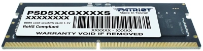 Память DDR5 8GB 5600MHz Patriot PSD58G560041S Signature Line RTL PC5-44800 CL46 SO-DIMM 262-pin 1.1В single rank Ret