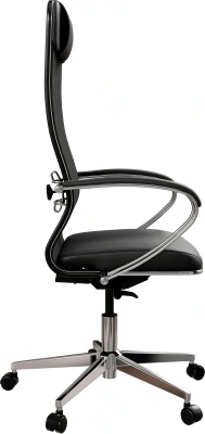 Кресло Метта ErgoLife Comfort черный сиденье черный сет./экокожа с подголов. крестов. сталь хром