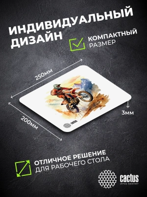 Коврик для мыши Cactus Motobike 250x200x3мм (CS-MP-D12S)