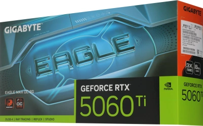 Видеокарта Gigabyte PCI-E 5.0 GV-N506TEAGLEMAX OC-8GD 1.0 NVIDIA GeForce RTX 5060TI 8Gb 128bit GDDR7 2617/28000 HDMIx1 DPx3 HDCP Ret