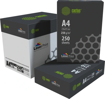 Бумага Cactus CS-LPA4250250 A4 марка A/250г/м2/250л./белый CIE170% для лазерной печати