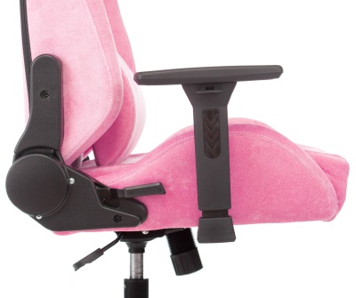 Кресло игровое Knight N1 Fabric розовый Velvet 36 с подголов. крестов. металл