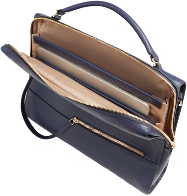 Деловая сумка женская Piquadro Patricia CA4098W140/BLU с отделением для ноутбука 14" синяя натур.кожа