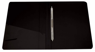 Папка метал.пруж.скоросш. Бюрократ -PZ07PBLCK A4 пластик 0.7мм внут.и торц.карм черный