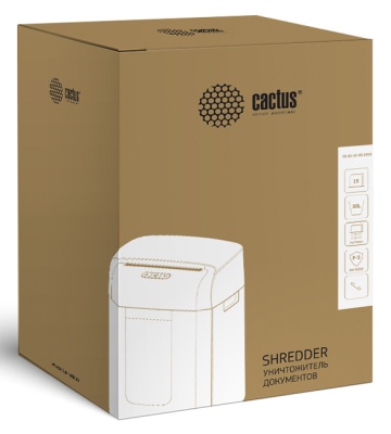 Шредер Cactus CS-SH-15-30-2X15 (секр.P-5) фрагменты 15лист. 30лтр. скобы