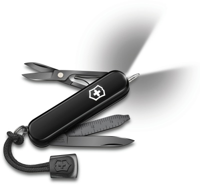 Нож перочинный Victorinox Signature Lite Onyx Black (0.6226.31P) 58мм 8функц. черный подар.коробка в комплекте: шнурок