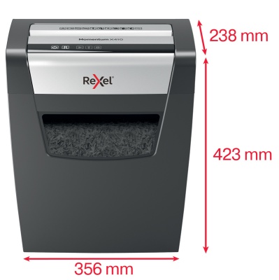 Шредер Rexel Momentum X410 (секр.P-4) фрагменты 10лист. 23лтр. скрепки скобы