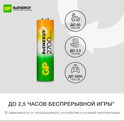 Аккумулятор GP 270AAHCRGY-2CRCB4 AA NiMH 2650mAh (4шт)
