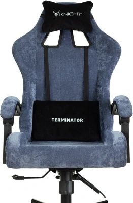 Кресло игровое Knight Terminator синий Light-27 крестов. металл