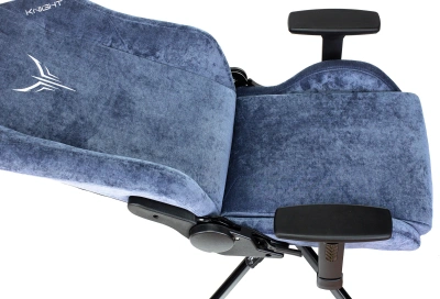 Кресло игровое Knight N1 Fabric синий Light-27 с подголов. крестов. металл