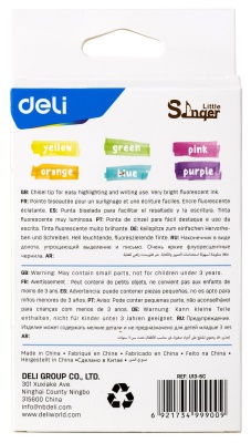 Набор текстовыделителей Deli EU13-6C Little Sinnger скошенный пиш. наконечник 1-4мм 6цв. коробка с европодвесом (6шт.)