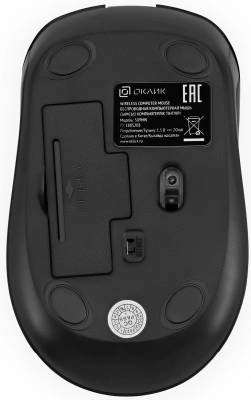 Мышь Оклик 509MW black черный оптическая 1600dpi беспров. USB для ноутбука 4but (1885208)