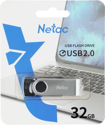 Флеш Диск Netac 32GB U505 NT03U505N-032G-20BK USB2.0 черный/серебристый